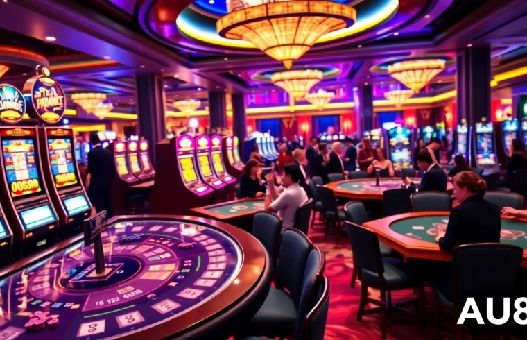 Players enjoying a vibrant gaming experience at AU88's casino tables.