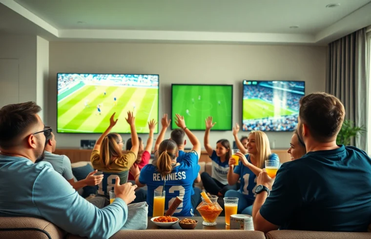 SOCOLIVE viewers enjoying live football streaming in HD during an exciting match.