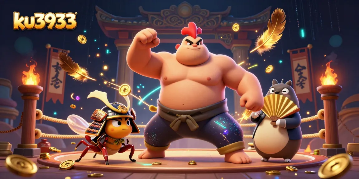 ku3933 engages in thrilling sumo showdown with vibrant casino ambiance and dynamic betting elements